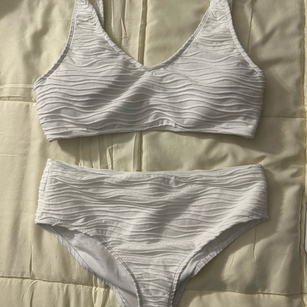 White Textured Bikini Set - Women Intimates & Sleepwear